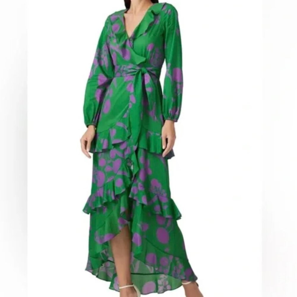 Cynthia Rowley Lanai Ruffle Maxi Wrap Dres